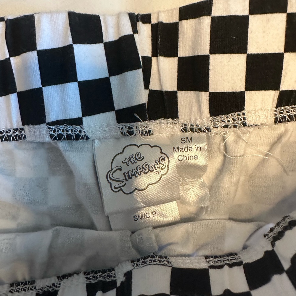 The Simpsons Checkerboard Shorts - Black & White